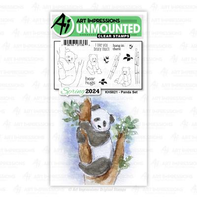 Art Impressions Watercolor Stempel - Panda